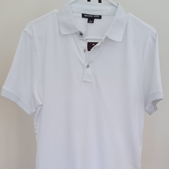 New Michael Kors White Polo Shirt - Picture 2 of 7